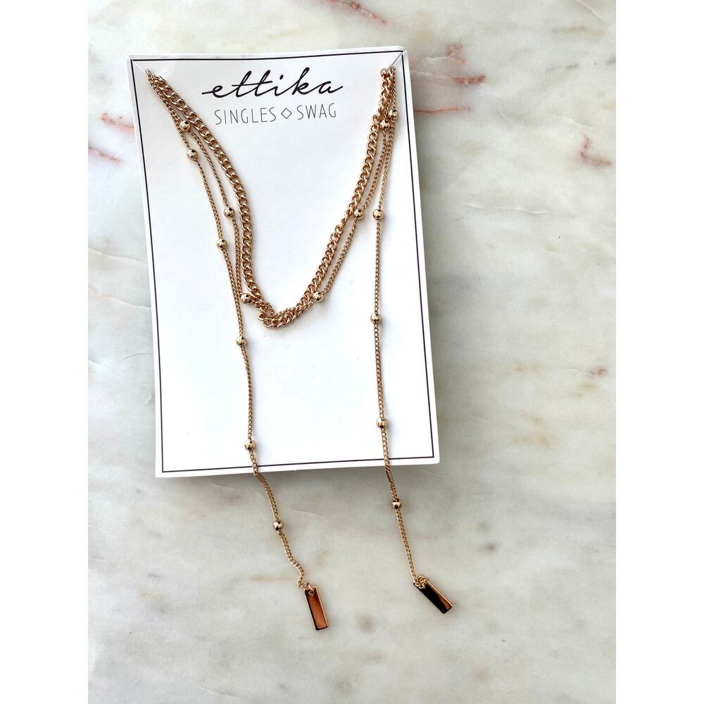 Ettika Revolve Gold Dangling Layer Necklace - Picture 6 of 6